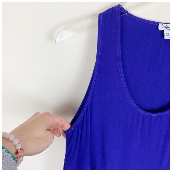 Splendid Blue Layered Tank‎ Dress Hi-low Sleeveless Small - Picture 7 of 12
